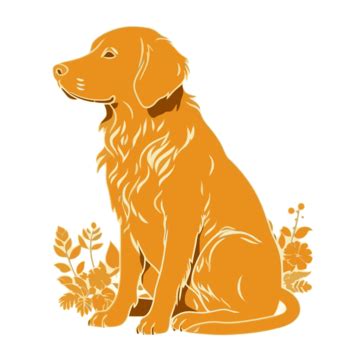 Silueta Golden Retriever Vector PNG Dibujos Pegatina Clipart Golden