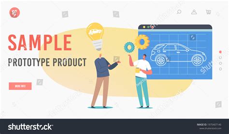 Sample Prototype Product Landing Page Template Stock Vector (Royalty ...