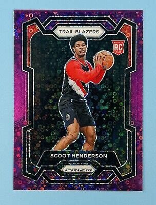 2023 24 Panini Prizm Fast Break Scoot Henderson Purple Disco Prizm 75