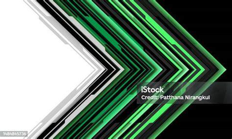 Abstract Green Black Grey Arrow Cyber Circuit Pattern Direction