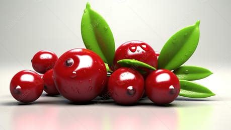 Green Leafed Cranberries In A Stunning D Presentation Powerpoint