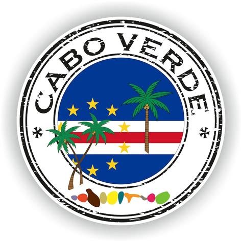 Cabo Verde Seal Sticker Round Flag For Laptop Book Fridge Guitar