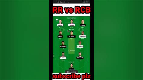 Dream11 Team Rr Vs Rcb Today Match Prediction Ipl T20 Matches Ipl Shorts Dream11king