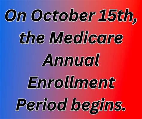 On October Th The Medicare Annual Enrollment Period Begins During