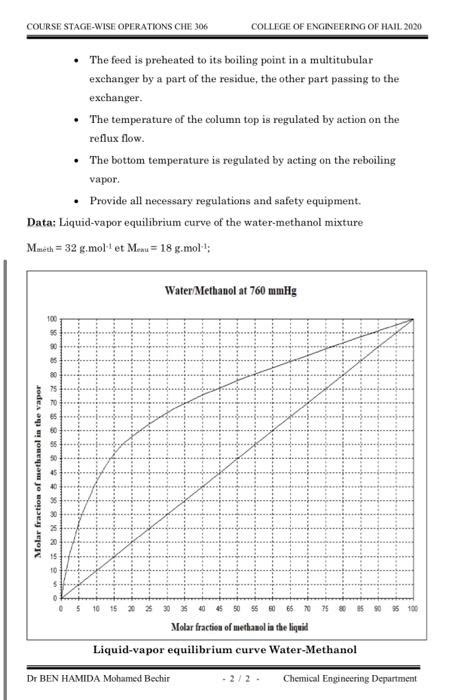 Solved Homework 4 Study Of A Continuous Distillation Of A