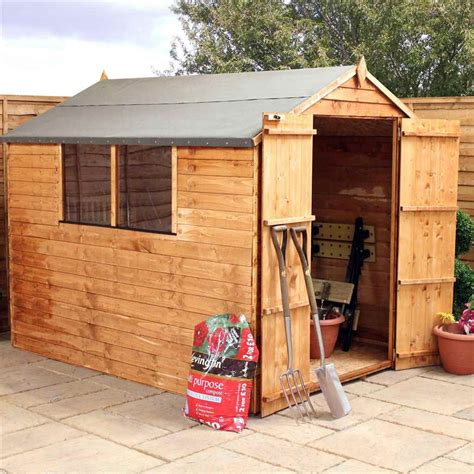 Installed 8 X 6 Overlap Apex Wooden Garden Shed Includes Installation