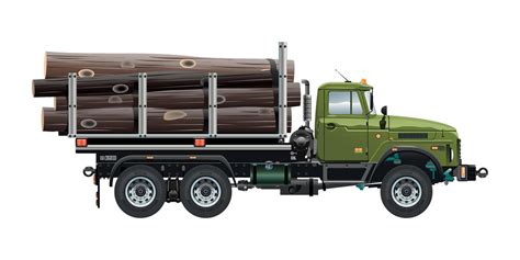 Logging Truck Loaded With Freshly Cut Logs D Illustration