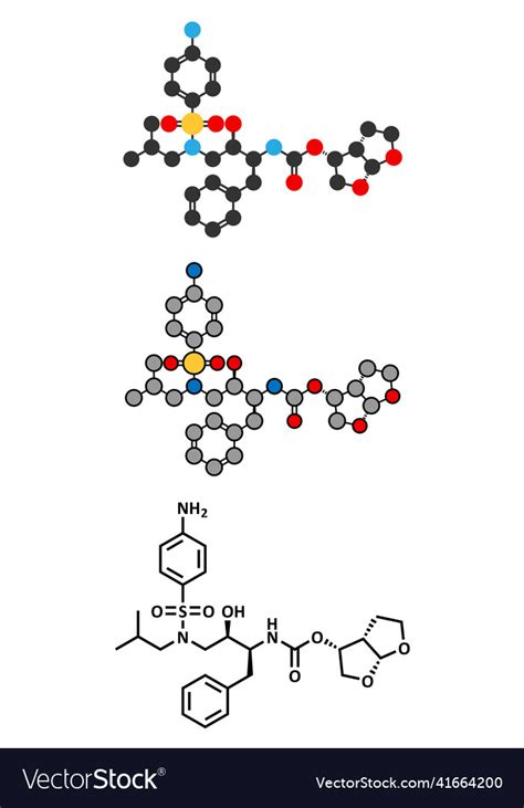 Darunavir Hiv Drug Protease Inhibitor Class Vector Image