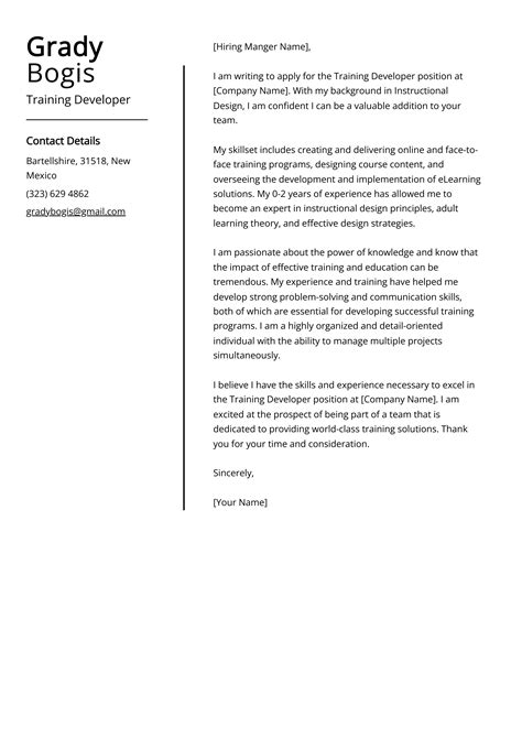 Training Developer Cover Letter Examples Template 20 Tips