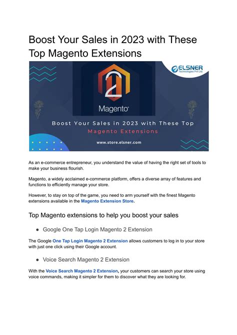 PPT Boost Your Sales In 2023 With These Top Magento Extensions