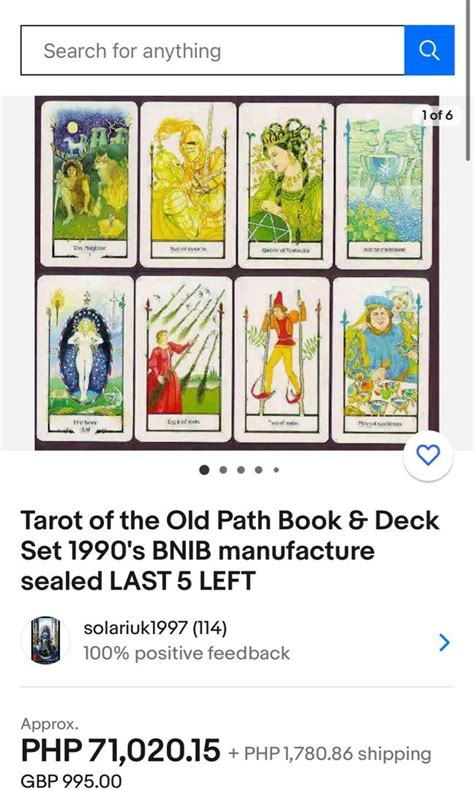 Vintage Rare 1990 Tarot Of The Old Path 850 Hobbies And Toys