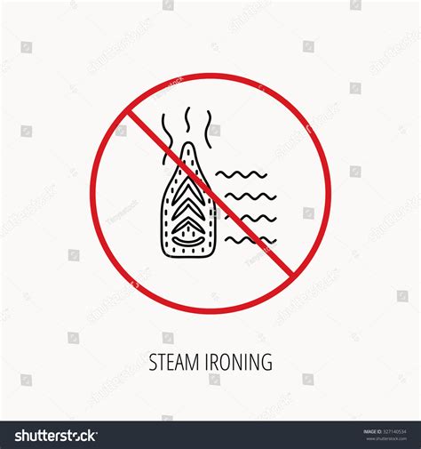 Stop Ban Sign Steam Ironing Icon Stock Vector Royalty Free 327140534