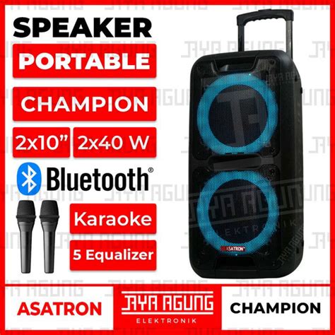 Speaker Aktif Portable Meeting Asatron Champion 2 X 10 2 Mic FM