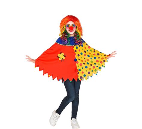 Disfraz O Poncho De Payaso Colorido Con Lunares Para Ni Os