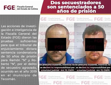 Dos secuestradores son sentenciados a 50 años de prisión Diario Colima