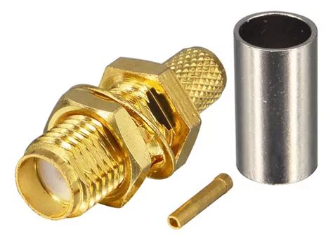 Kit Conector Sma F Mea Crimp Para Cabo Coaxial Rg Rgc Frete Gr Tis