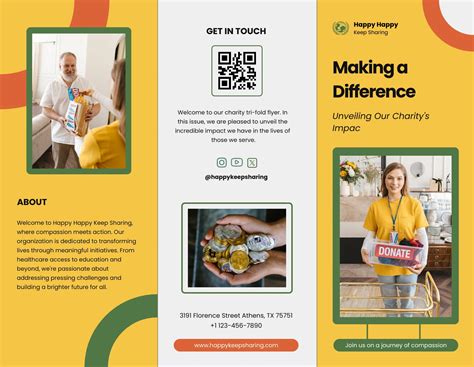 Charity Tri Fold Brochure Template Venngage