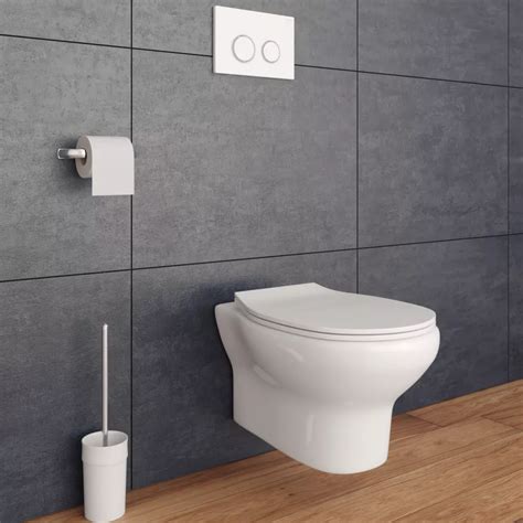 Vaso Sospeso Senza Brida In Ceramica Con Copriwc Softclose Misk