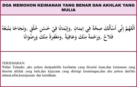 PELITA ILMU DOA MEMOHON KEIMANAN YANG BENAR DAN AKHLAK YANG MULIA