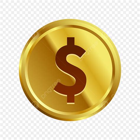 Dollar Coin 3d Vector Art PNG Golden Dollar Coin Money Dollar Clipart