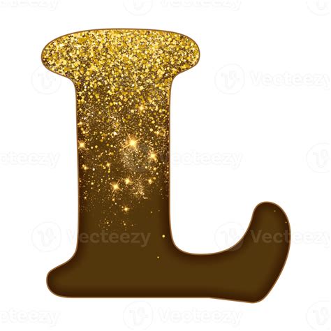 Half Gold Glitter Alphabet 16691587 PNG