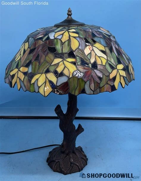 Tested Powers On Antique Tiffany Stained Glass Tree Lamp Fully