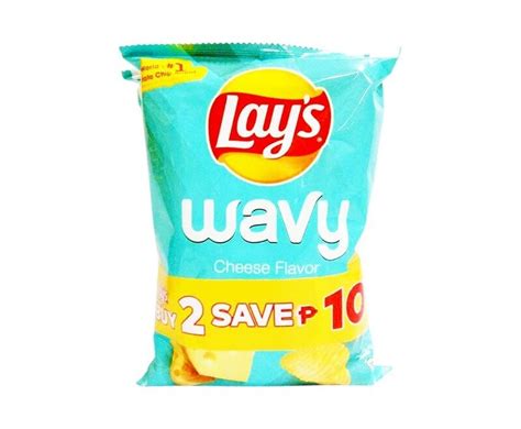 Lays Wavy Cheese Flavor Potato Chips 2 Packs X 50g