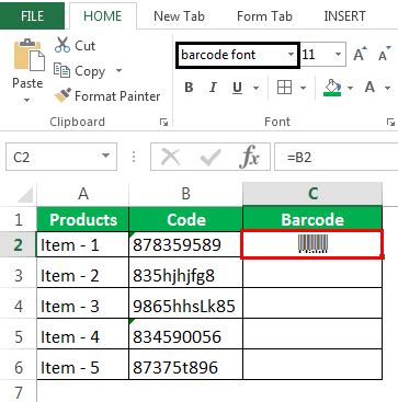 barcode  excel   generate barcode  excel
