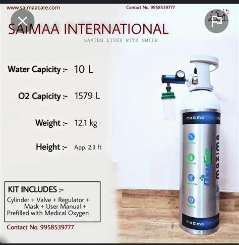 Jumbo D Type Litre Filled Maxima Portable Oxygen Cylinder At Rs