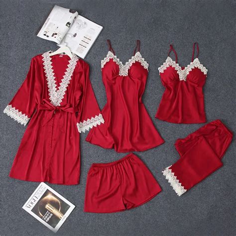 Sfy Y New Sleepwear Pcs Milk Silk Pajamas For Women Summer Sexy Lingerie Fashion Home