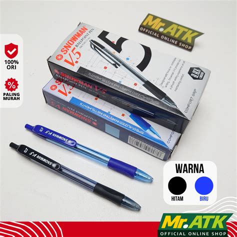 Jual Pulpen Snowman V Mm Warna Hitam Biru Mekanik Cetek