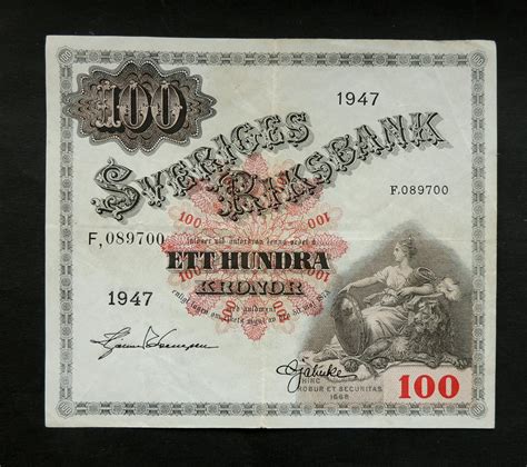 Se produkter som liknar Sedel 100 kr 1947 Gustaf V på Tradera