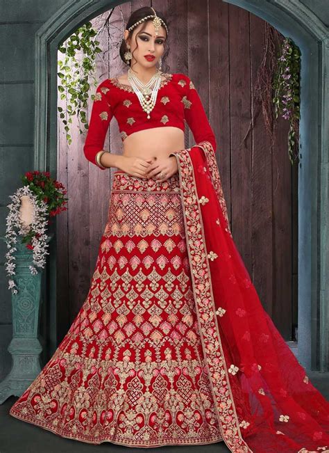 Buy Trendy Fish Cut Lehenga Choli For Bridal Online