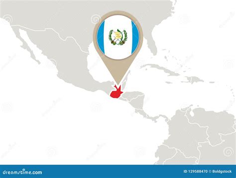 Guatemala Op Wereldkaart Vector Illustratie Illustration Of