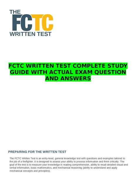 Fctc Written Test Study Guide