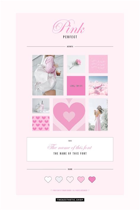 Perfect Pink Aesthetic Canva Editable Brand Board Includes Logo