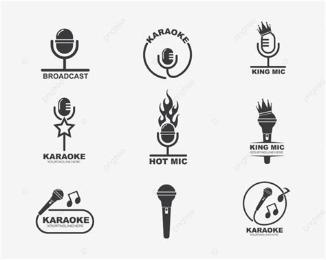 Karaoke Mikrofon Simgesi Logosu Ve M Zikal Vekt R Izim Tasar M Ablonu