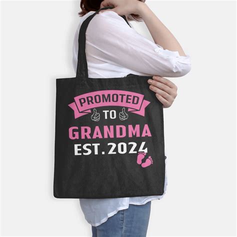 Funny Promoted To Grandma Est 2024 Great Grandma 2024 Bags Sold By Linneabanas497728 Sku