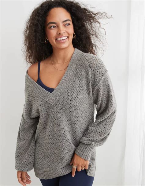 Aerie Oversized V Neck Sweater