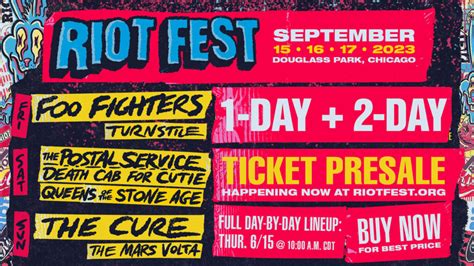 Presale For 1 Day And 2 Day Riot Fest 2023 Tickets Starts Now Riot Fest