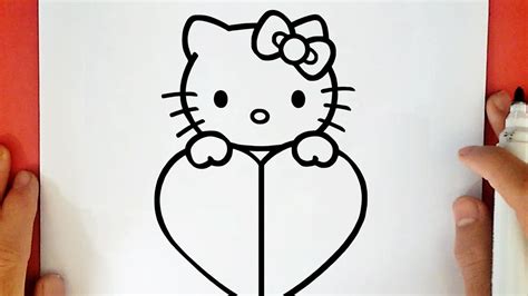 COMO DIBUJAR A HELLO KITTY CON UN CORAZÓN YouTube