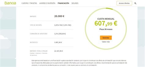 Funcionamiento del simulador de préstamos Bankia Prestamox