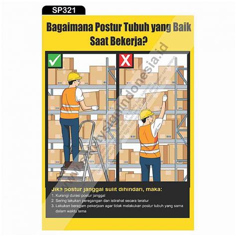 Safety Poster Chapter I Ergonomi And Manual Handling Sp321 Safety Poster Postur Tubuh Yang