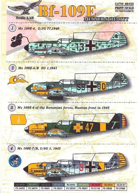 Models Kits Print Scale Decals Messerschmitt Bf D German Wwii