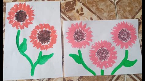 PINTURA PARA NIÑOS MARGARITAS CON CONO DE PAPEL YouTube