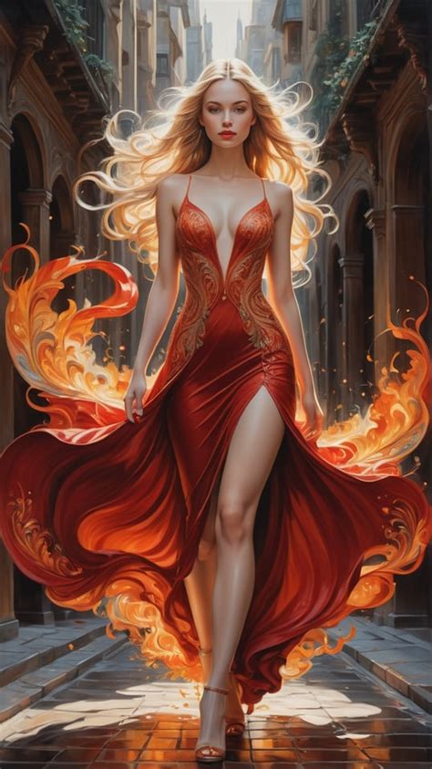 Lady In Red Tensor Art