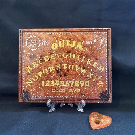 Antique Hand Painted Pyrite Tigers Eye Resin Ouija Board