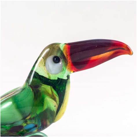 Glass Toucan Figure - Blown Glass Bird - Russian Glass Figurines