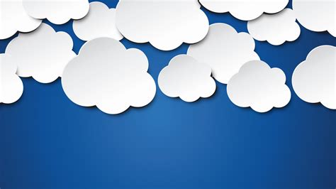 White paper clouds wall decor, clouds, minimalism, digital art HD ...