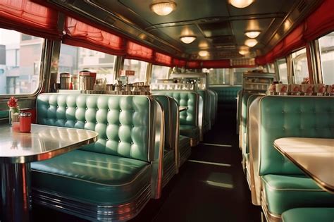 Premium AI Image | Retro american diner interior